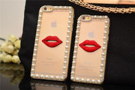 (labio rojo lindo del diamante DIY) bolsa de la caja del teléfono móvil de la pulgada Iphone6 4,7 5S